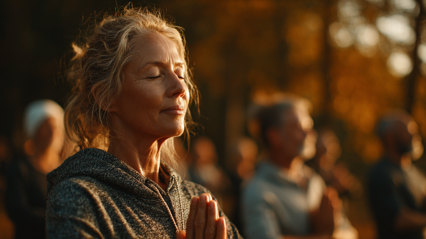 Idősebb férfi jóga gyakorlatot végez